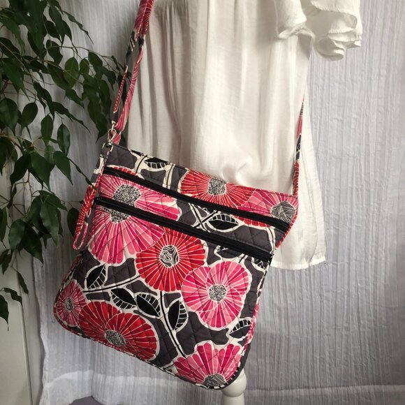 VERA BRADLEY Spring Flowers hardshell laptop case Triple Zip Cherry Blossom bag - Picture 12 of 14